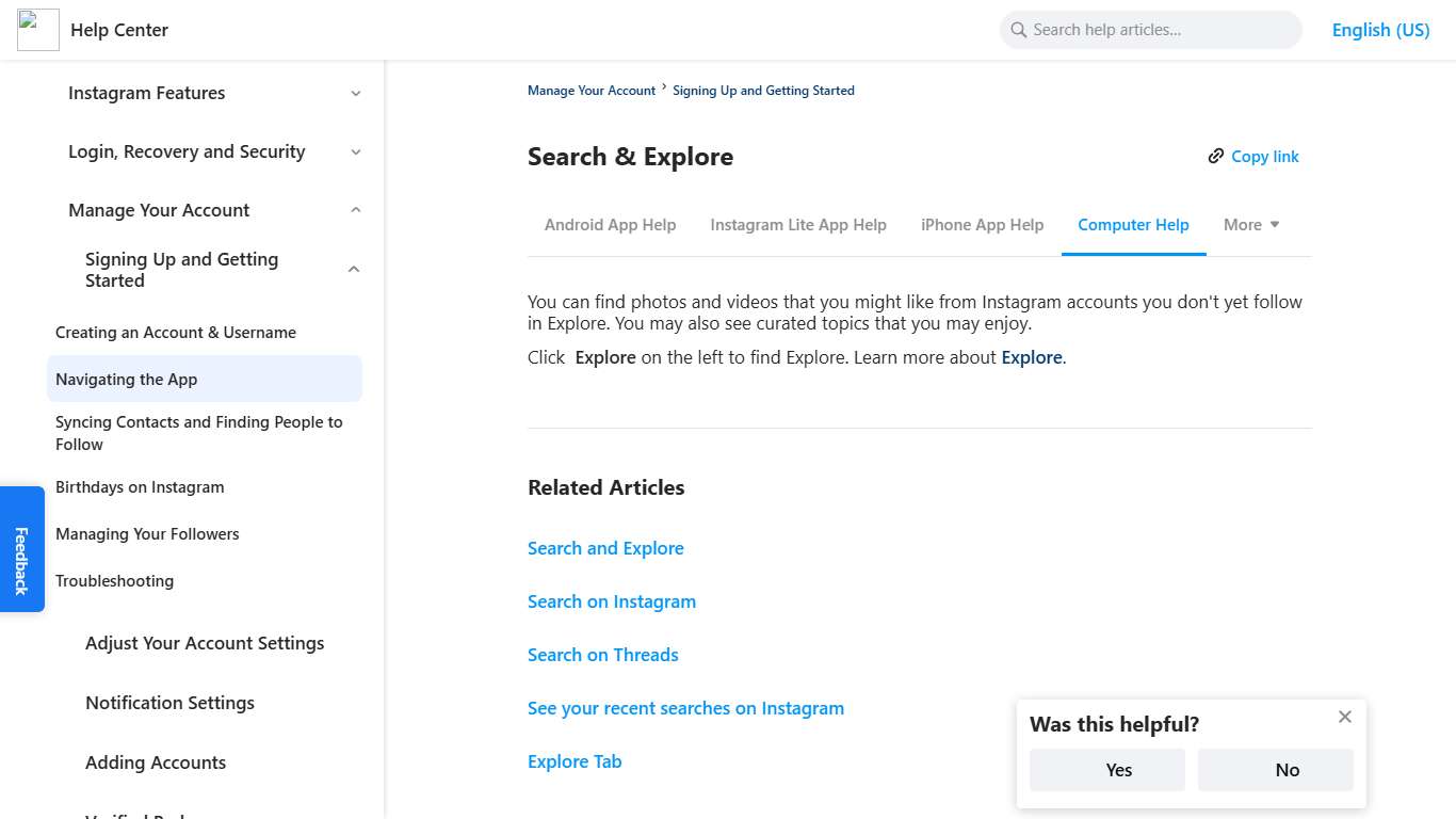 Search & Explore | Instagram Help Center